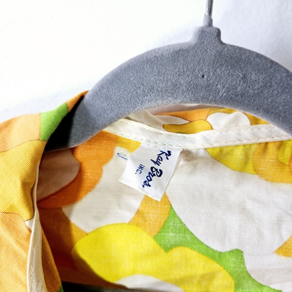 Vintage 60s Mod Floral Retro Print Mini Dress Size M/L Groovy Tunic EUC - Picture 6 of 6